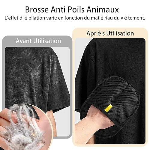 Kunoli 2 Pièces Gant Poil Chat, Double Face Brosse Poils Animaux, Réutilisable Brosse Anti Poils Animaux pour Lavage DémêLage Et Toilettage, Gant Brosse Chat pour Canapé Meubles Tapis Siège Auto