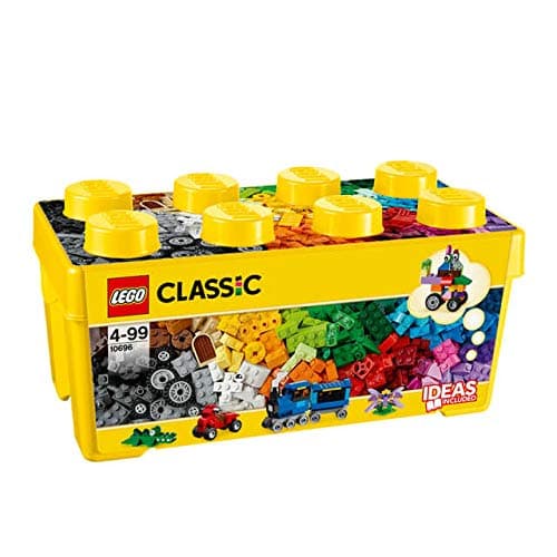 LEGO 10696 Classic La Boîte de Briques Créatives, Jouet et Ensemble de Rangement avec Briques, Roues, Fenêtres, Idée Cadeau Anniversaire, Enfants 4 Ans