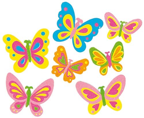 Baker Ross Lot de 102 Autocollants Papillons en Mousse- Idéal pour Les activités Scrapbooking
