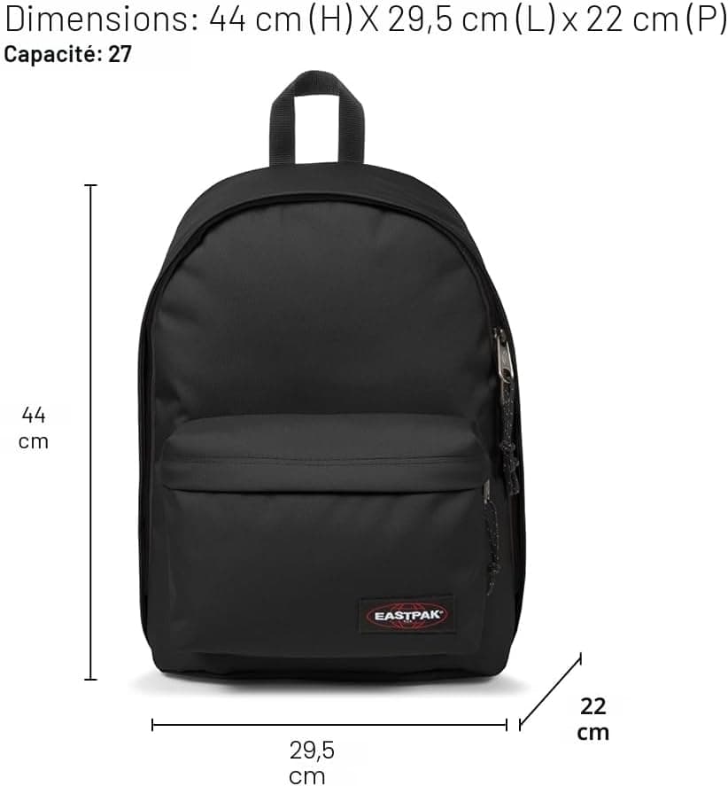 Eastpak Out of Office Sac à dos 27L (44 x 29,5 x 22 cm), compartiment ordinateur 13–15”, sac école et travail résistant et déperlant avec bretelles rembourrées - ULTRA MARINE