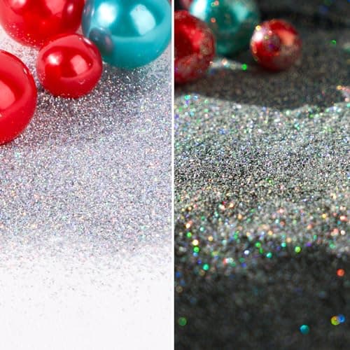 100g Poudre à Paillettes Argent Brillant Peinture Pailletée Fines Scintillant Accessoire Loisirs Créatif Décoration Maquillage Ongles Nail Bricolage Artisanat Carte pour Fête Noël Mariage Anniversaire