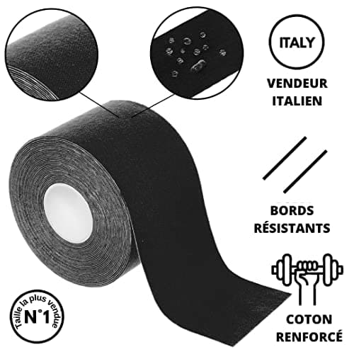 TAKE SPORT Ruban de kinésiologie, bande kinesiologie, tape kinesiologie, k tape, kinesio tape, ktape, k-tape, kinesiologie, taping kiné, k tape, kinesiologie, 6 rouleaux 5x5m, 95% coton, 5% élasthanne