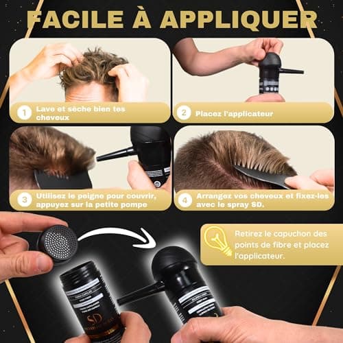 Fibres Capillaires Salvathor Duran 25 gr – Dissimule la Calvitie - Couvre la Perte de Cheveux - Crée du Volume Capillaire pour Hommes et Femmes - Kit Fibre de Cheveux + Pompe + Peigne (Blond)