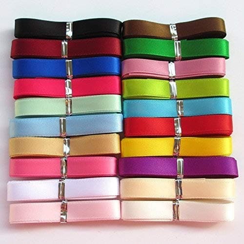 Chenkou Craft Lot de 20 couleurs assorties de ruban non réversible en polyester 18,3 m x 10 mm