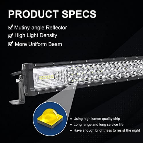 Willpower Rampe LED 132cm 675W Barre LED 12V 24V pour 4x4 Voiture Quad | LED Light Barre Lumineuse Avec Faisceau Stroboscopique, Étanchéité IP67, pour Camion Tracteur Offroad Véhicule Bateau ATV
