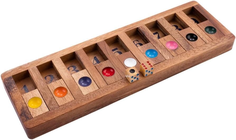 Shut The Box En Bois - Version Shut The Number, Jeu De Calcul, Des 6 Ans | Jeu Fermer La Boite Pour 2 Joueurs Et Plus - Taquets Coulissants, Calcul Mental, Strategie Et Parties En Famille