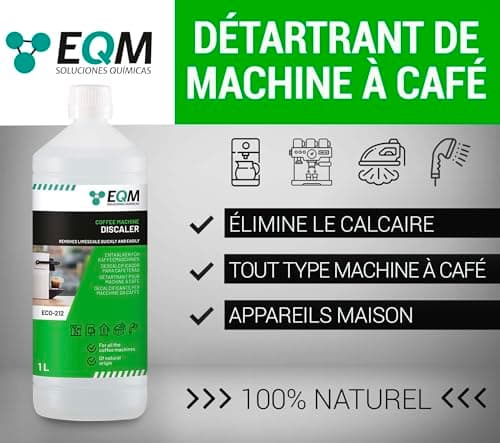 EQM - ECO-212 - Détartrant pour machine à café - 1L - 100% d'origine naturelle - Compatible avec toutes les machines à café