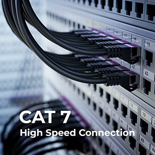 deleyCON 5x 0,5m CAT7 Câble Réseau - 10 Gigabit - Court 50cm RJ45 Câble de Raccordement Câble Ethernet (Cuivre, SFTP PiMF Blindage) LAN DSL Modem Routeur Panneau de Brassage CAT7 CAT6 CAT5 - Coloré