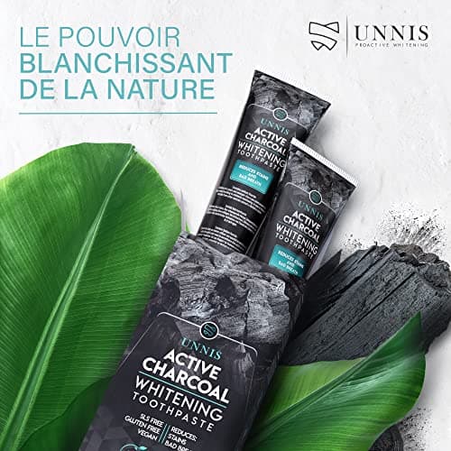 Blanchiment Dentaire Professionnel Charbon Actif 2 Pack Dentifrice Blanchissant Dentifrice Charbon Naturel Blanchisseur de Dents Blanches Poudre de Charbon Blanchissante Teeth Whitening Toothpaste