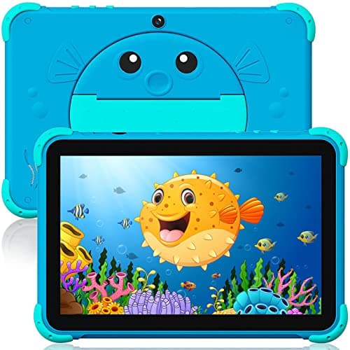 Ascrecem Tablette pour Enfant 10 Pouces Android Tablette Enfants avec WiFi IPS Display,Double Caméra,2Go+32Go ROM,Quad Core,ContrôLe Parental,Tablette Tactile Educative avec Youtube Google Play (Bleu)