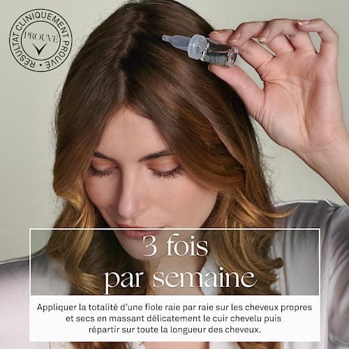 LUXÉOL - Chute De Cheveux Progressive 2 En 1 - Favorise La Croissance & Diminue La Perte Cheveux - Densifie La Chevelure - Fabriqué En France - Programme Cheveux 1 Mois - 14 Fioles De 6ml