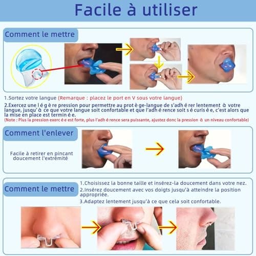 Anti Ronflement Anti Ronflement Efficace Puissant Ecarteur Nasal Anti Ronflement et Langue en Silicone Dilatateur Nasal ApnÉE Du Sommeil Orthese Anti Ronflement Dispositifs Anti Ronflement Sport