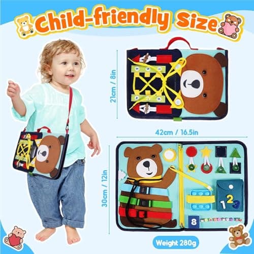 HappyKidsClub Jouet Enfant 1 2 3 4 Ans Garçon Fille, Busy Board Planche Activité Montessori 1 2 Ans Cadeau Noel Enfant 1-4 Ans Garçon Jeux Enfant 1-4 Ans Jeux Educatif Enfant 1 2 3 Ans Avion Jouet