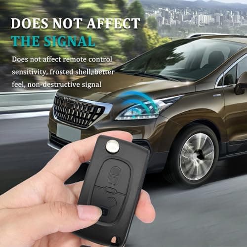 ZIGefofo 2 Boutons Coque Clé de Voiture Compatible avec Peugeot 207 SW CE0536 307 308 3008 5008 Partner et Citroen C3 C2 C4 C5 C6 Boîtier Cle de Télécommande Boitier Clef de Remplacement