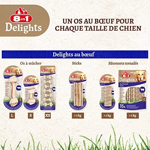 8in1 Delights Twisted Sticks Bœuf 35 Bâtonnets