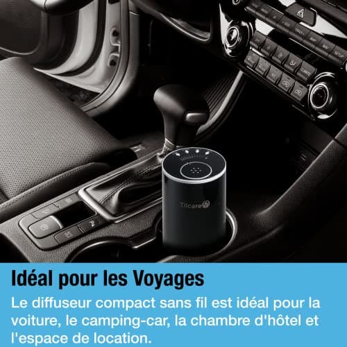Nano diffuseur d'huiles essentielles sans Eau pour aromathérapie - Diffuseur de Parfum pour Chambre et Voiture sans Fil, Rechargeable – Diffuseur et nébuliseur thérapeutique – Noir