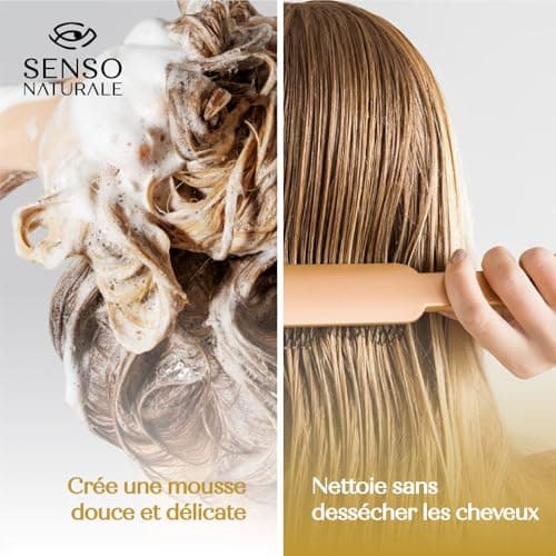 Senso Naturale Shampoing Solide Illuminant Éclaircissant Écologique pour Cheveux Ternes avec Camomille, Curcuma et Citron, Éclaircit de Reflets Dorés 100% Naturel et Vegan, ph 4.5-5.5