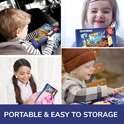 QUOKKA Puzzle Magnétique pour Enfants de 2 à 3 Ans - Jeux Magnétiques de 3 à 5 Ans - Jeux de Voyage Livre Magnétique de 4 à 6 Ans - 24 pièces Puzzle Magnétique Dinosaure Animale - Cadeau magnétique