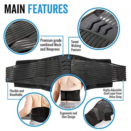 Support lombaire pour homme et femme - Taille Standard 71-127 cm