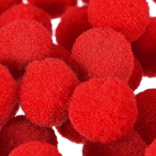 Perlin Lot de 100 pompons rouges de 30 mm - Couture Tilda - Pour travaux manuels amusants et créatifs - DEK86 x 5