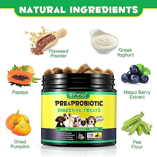AIKUWWOIRQIA Probiotiques pour Chiens, Les probiotiques mâcher pour Les Chiens, Le Soutien à l'immunité, favoriser la santé intestinale, améliorer la Digestion et l'immunité, 120 Chews Duck