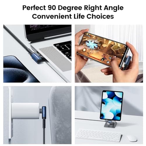 toocki Cable USB C [3M+3M] USB C vers USB C Coudé 60W, câble de charge USB tressé en nylon durable compatible avec iPhone 15 Plus Pro Max MacBook Pro iPad Galaxy S24 Plus Ultra S23