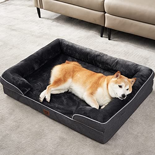 EHEYCIGA Panier Chien Grande Taille XL Orthopedique, Memoire de Forme Lit pour Chien Imperméable, Canapé pour Chien Dehoussable Lavable