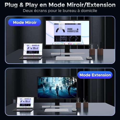 WARRKY 4K Adaptateur Mini DisplayPort vers HDMI, | UHD, 2K 60Hz, 1080P 120Hz | Thunderbolt vers HDMI Compatible avec MacBook Air/Pro, Mac Mini, iMac, Surface Pro/Dock, Moniteur/Projecteur/TV