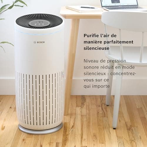 Bosch Air 6000 Purificateur d'air - Élimine les Polluants, Avec un Filtre à Air et un Mode Sommeil (< 25 dB(A)) - Pour jusqu'à 125 m2 - Avec Capteur Intelligent et Mode Automatique - CADR : 600 m3/h