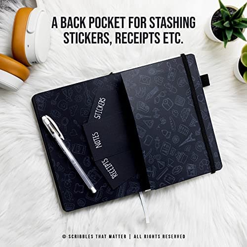 Scribbles That Matter Papier noir B5 Bullet Dotted Journal + Stylo gratuit! B5 Starry Night by Ton carnet pointillés rigide 160 g/m2, épais résistant aux saignements pour le travail (7 x 10)
