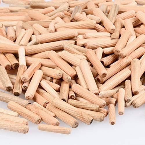 FOROREH 500pcs Chevilles en Bois Assorties M6 M8 M10, Tourillons en Hêtre, Cheville de Meuble φ6 * 30mm / φ8 * 40mm / φ10 * 40mm tourillon Bois pour Meubles en Bois Dur Rainuré