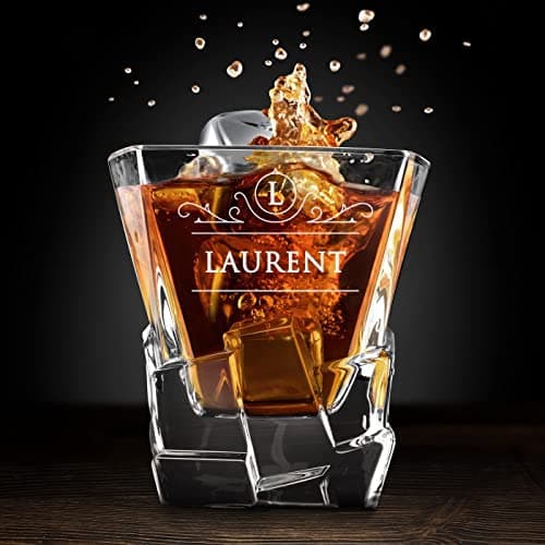 Maverton Verre à Whisky avec Gravure - Cadeau Homme - Cadeau personnalisé pour homme - Verre a Whisky Élégant pour Lui - Cadeau Noel - au Design Unique - Classique