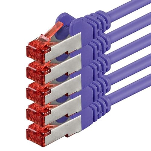 1aTTack.de 5x 0,5m - Câble patch câble réseau Cat 6 Cat6 RJ45 SFTP - violet