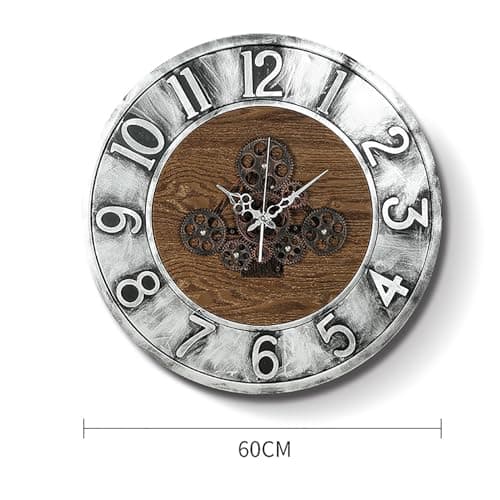 Grande Horloge Murale avec de Vrais Engrenages Mobiles, Horloge Murale décorative Moderne, Horloge Murale Industrielle Steampunk surdimensionnée pour décor de Salon