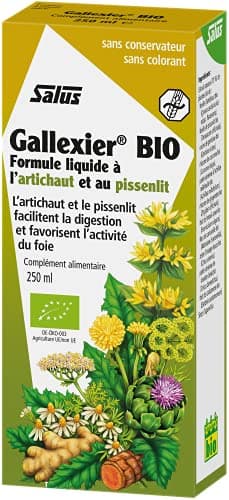 Salus Gallexier Bio - Complément Alimentaire Liquide à Base de Pissenlit et d'Artichaut et 12 Extraits Végétaux - Facilite la Digestion et le Bon Fonctionnement du Foie et de l'Estomac - 250 ml