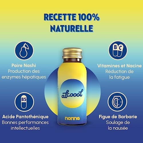 NONNA LAB - Alcoool - Lot de 3 x 100 ml - Récupération & Réhydratation - Compléments Alimentaires Action 5 En 1 - Boisson Vegan & Sans Gluten