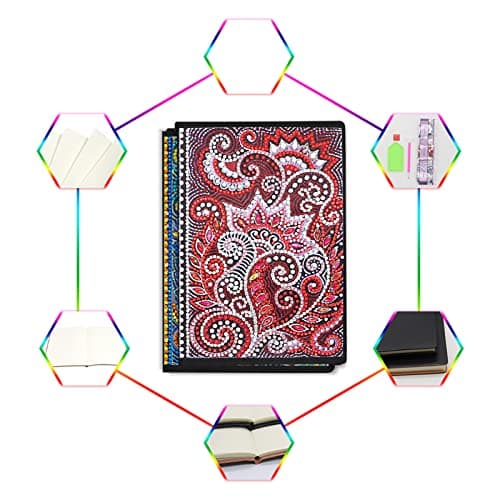 DCIDBEI 2 Pack Carnet de Notes A5 Carnet Diamond Painting Broderie Diamant Carnet Carnet Voyage Carnet de Note Peinture Diamant Carnet Secret Fille Diamant Cahier Enfant Journal Intime Adulte Mandala