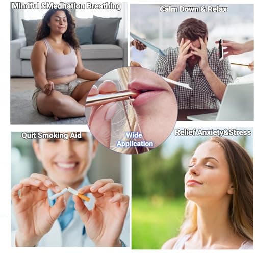 Zilynhom Collier de respiration, accessoires de méditation pour la pleine conscience, soulagement de l'anxiété et du stress, se calmer, changer d'attention, relaxation (Black)