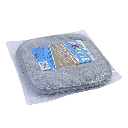 Polyte - 6 serviettes démaquillantes/pour le visage - en microfibres - hypoallergénique/sans produits chimiques - gris - 20 x 20 cm