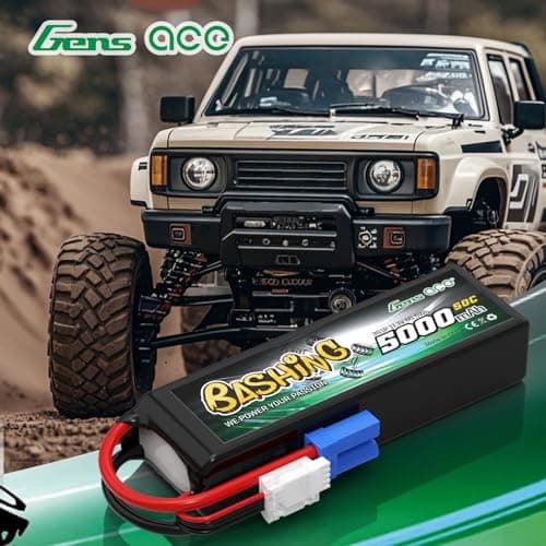Gens ace 3S Lipo Batterie 5000mAh 11,1V 50C 3S Bashing RC Batterie avec connecteur EC5,pour la Plupart des Voitures RC à l'échelle 1/8, 1/10