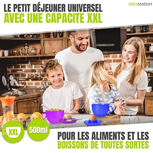 idea-station Neo grande tasse plastique 6 x 500 ml - couleur - tasse a cafe - camping mug xxl en plastique