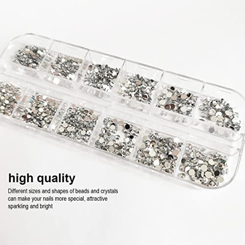 Zeayebsr 1500 pièces de strass - 6 tailles de strass, strass AB autocollants, cristal - pierres précieuses pour ongles/vêtements/travaux manuels, avec pince à épiler et stylo à pointer