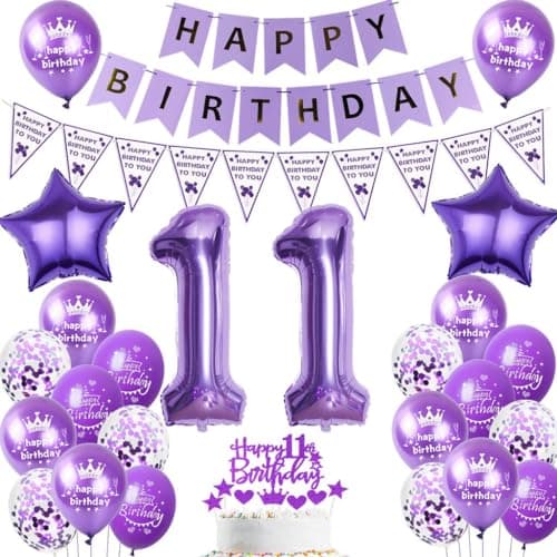 Ballon 11 ans anniversaire fille violet Décoration 11 ans fille anniversaire violet Ballon Décoration anniversaire 11 ans fille anniversaire Ballons 11 ans fille anniversaire Décoration violet