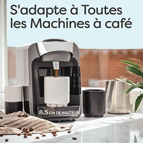 Cosumy 4 Tasses à Cappuccino en Céramique Blanche - Design Empilable - Paroi Épaisse - Lavable au Lave-vaisselle - 200 ml