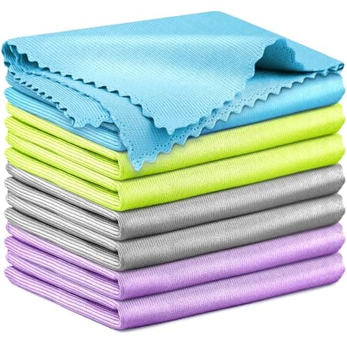 Airlab Chiffon Magique Microfibre, 8X Serviette sans Trace Absorbant Polissage, Lingette Essuie Verre Vitre Lunette Vaisselle Cuisine Menage Voiture, Torchon Nettoyage Réutilisable Lavable, 40x30 CM