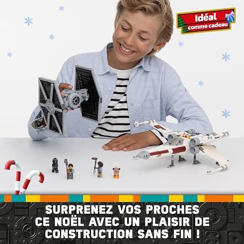 LEGO Star Wars TIE Fighter et X-Wing à Combiner - Idée Cadeau pour Garçons, Filles et Fans dès 9 Ans - Chasseurs à Construire et à Collectionner pour Les Enfants - Véhicules Personnalisables 75393