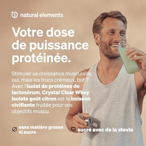 Crystal Clear Whey Isolate 900g – goût citron – poudre de protéine – boisson protéinée rafraîchissante – produit et contrôlé en laboratoire en Allemagne