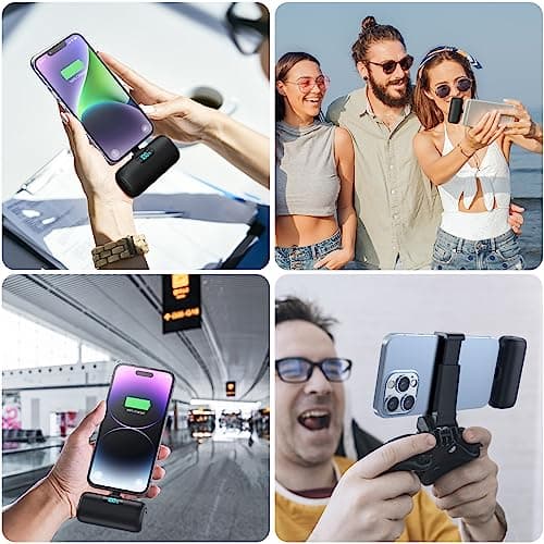 Mini Batterie Externe pour iPhone 5000mAh, Mise à Niveau 15W PD 3.0A Charge Rapide, Compact et Léger Power Bank Écran LCD Chargeur Portable Compatible avec iPhone 14/14 Pro Max/13/12/11/XR/X/8/7/6