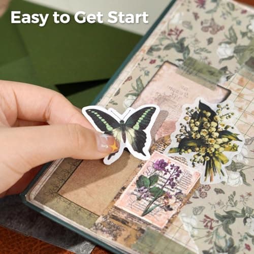 Funto Kit de scrapbooking (185 PCS), Chapitre médiéval - Forêt verte, parfait pour les matériaux de scrapbooking à bullet, les planificateurs DIY, l'artisanat et le collage