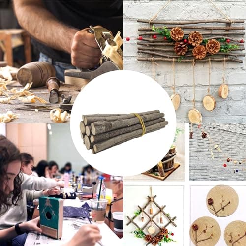 ZAHD 14 Pièces Branches de Bois Flotté Naturel Bâtons Rustique Pièces Artisanat Bois Bricolage Bâtonnet Rond en Bois pour Loisir Flotté Bois Morceaux Pour Bricolage Artisanat Accessoires Photo Projets
